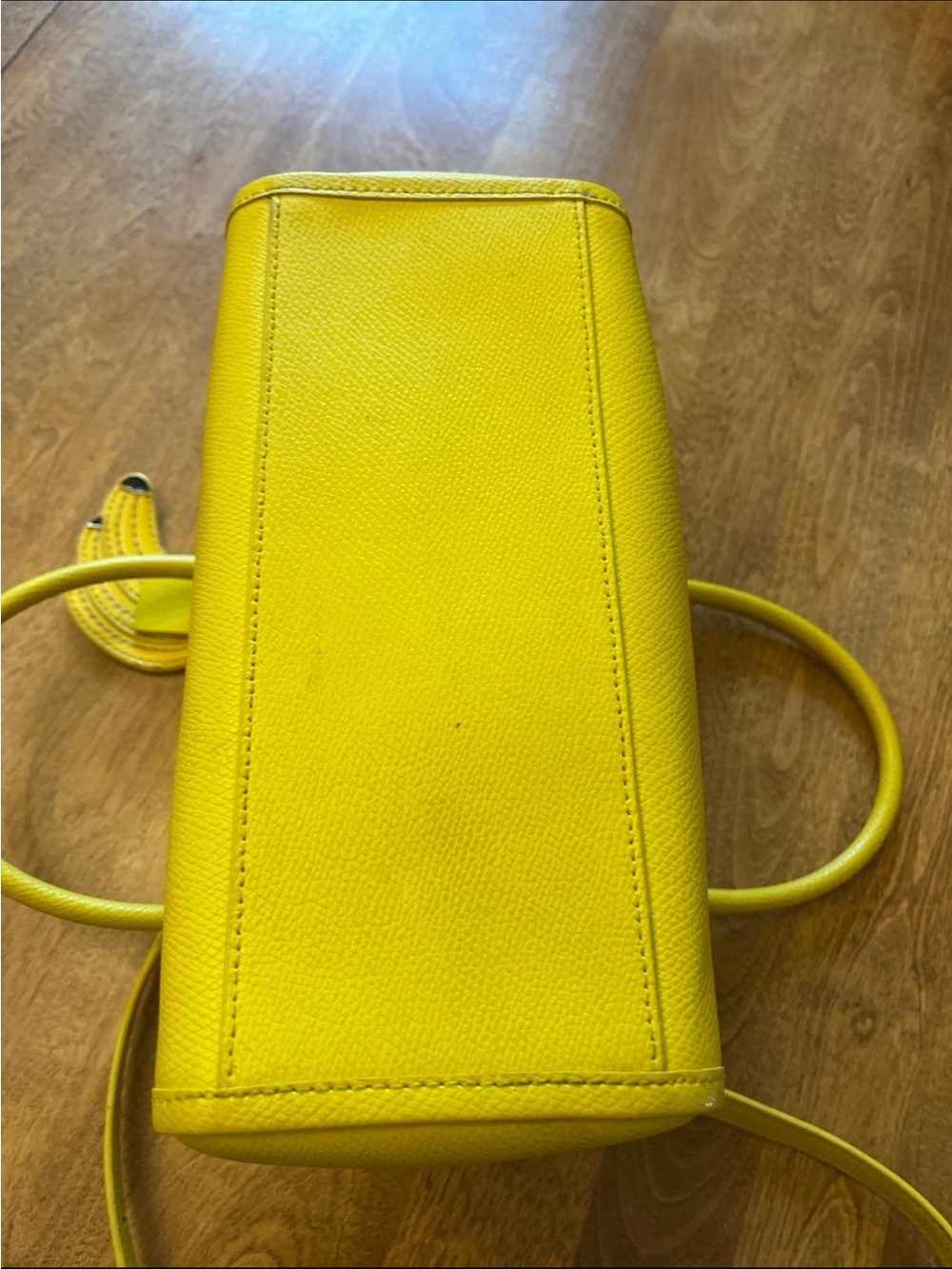 Coach Yellow Leather Satchel with Banana Charm Keyring - Picture 8 of 9